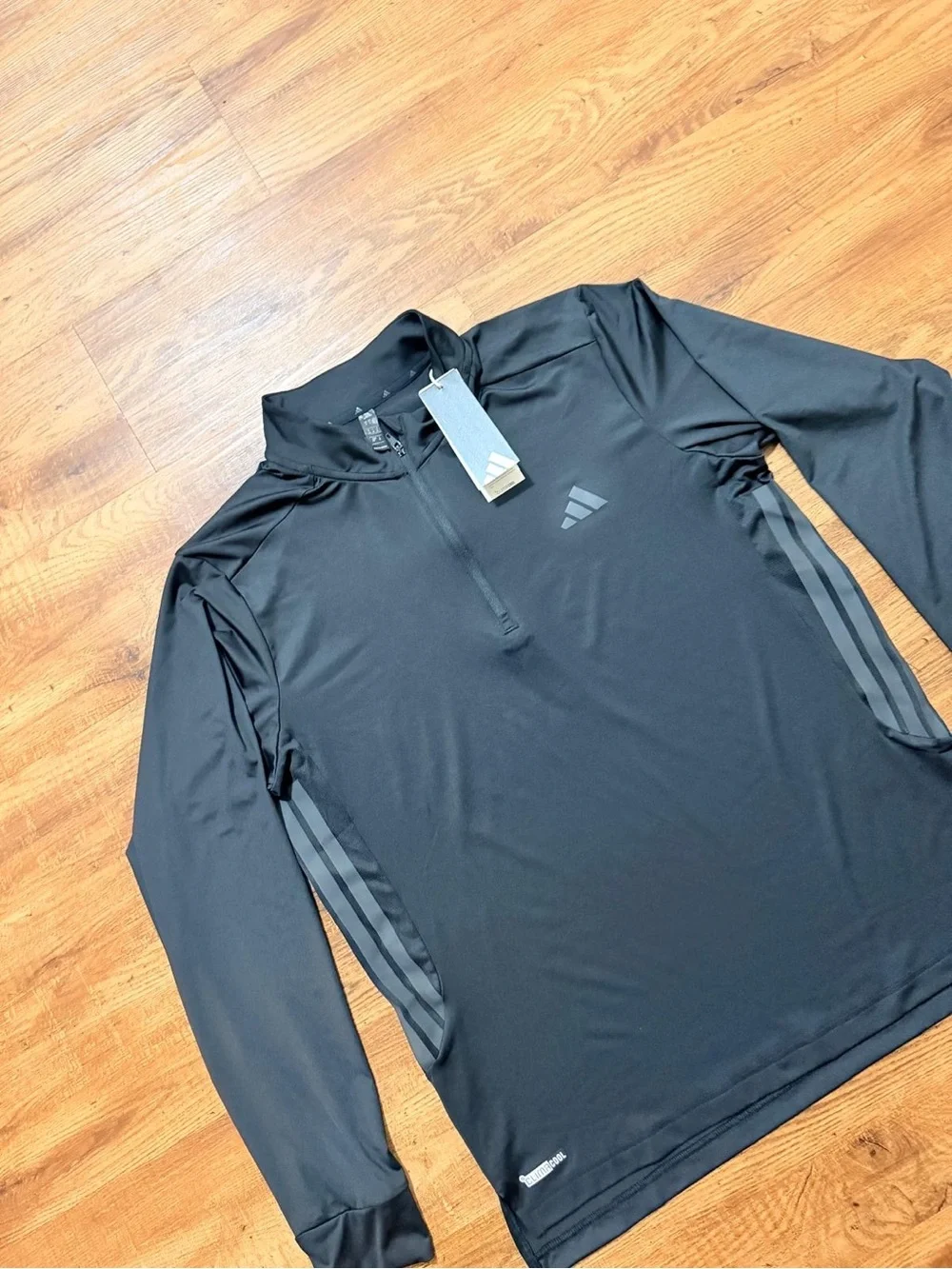 adidas Men’s Black Long-Sleeve Quarter Zip Pullover